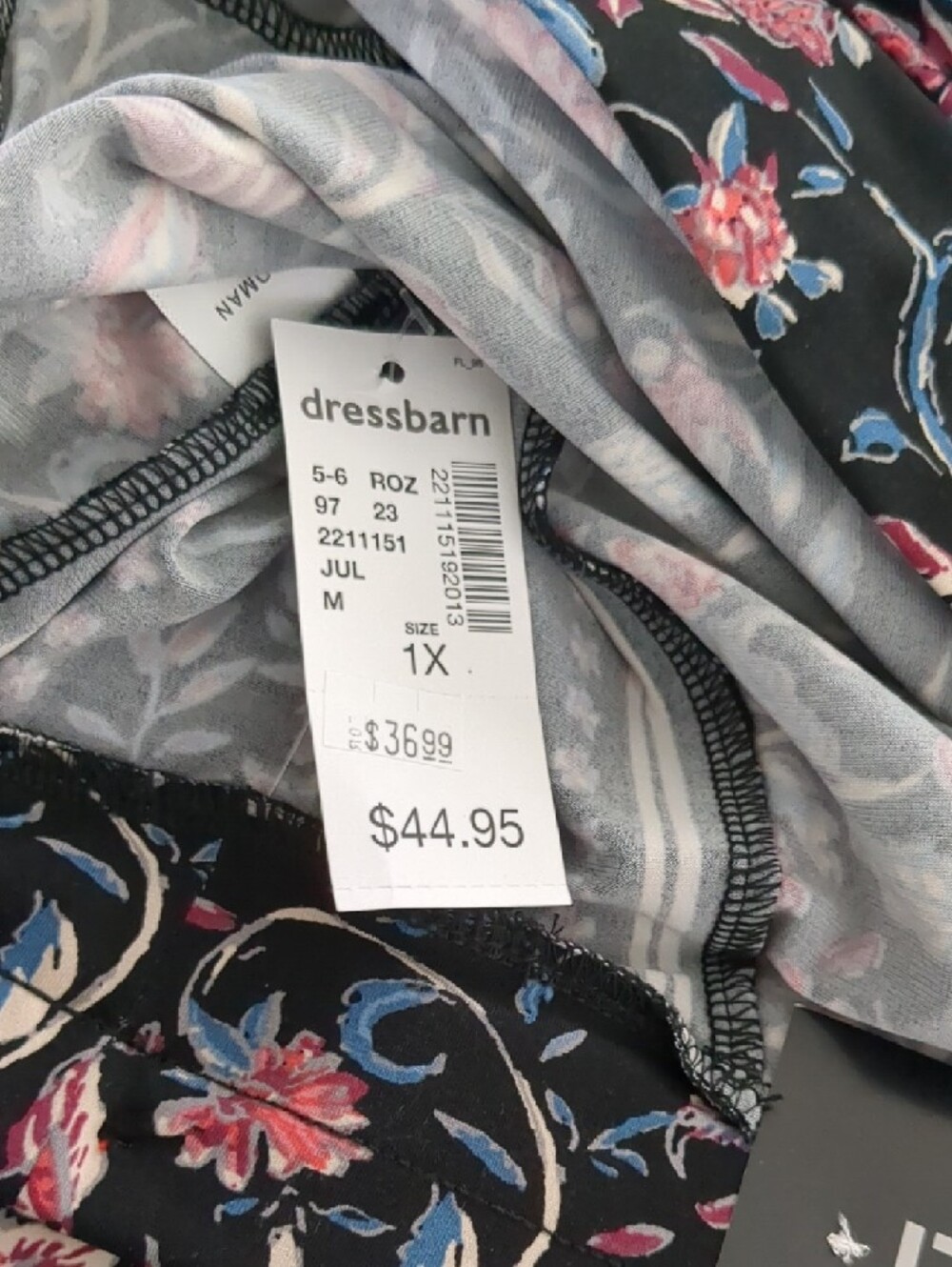 Roz & Ali Women’s Palazzo Pants 1X Multicolor Floral Print Wide Leg Pull On - Picture 10 of 10
